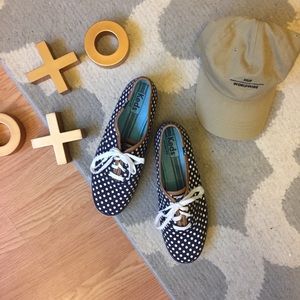 Keds navy polka dot shoes